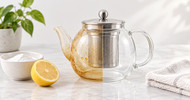 How to remove tea stains from a glass teapot with infuser