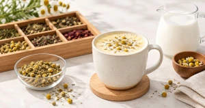 How to make a chamomile loose leaf tea latte