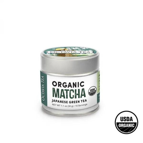 Octavia Tea Organic Ceremonial Matcha powder, 1.1 oz tin