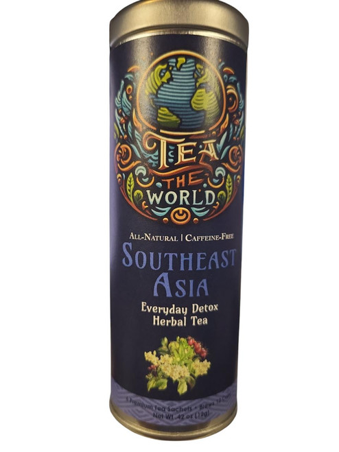Tea The World Southeast Asia Everyday Cleansing Herbal Tea, All-Natural Caffeine-Free, 6 Sachets Up to 18 Cups of great tea
