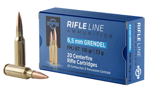 PPU 6.5 GRENDEL 110GR FMJBT 20/500 PPU 6.5 GRENDEL 110GR FMJBT 20/500