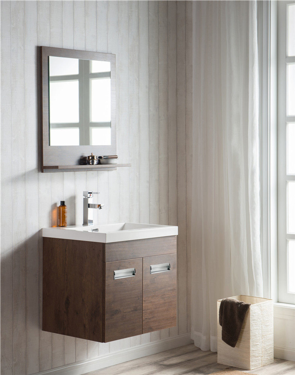 Alma Series 24 Inch Modern Wall Mounted Vanity With Sink