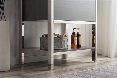 Lake 30" Freestanding Modern Vanity with Chrome Stainless Steel Frame ...