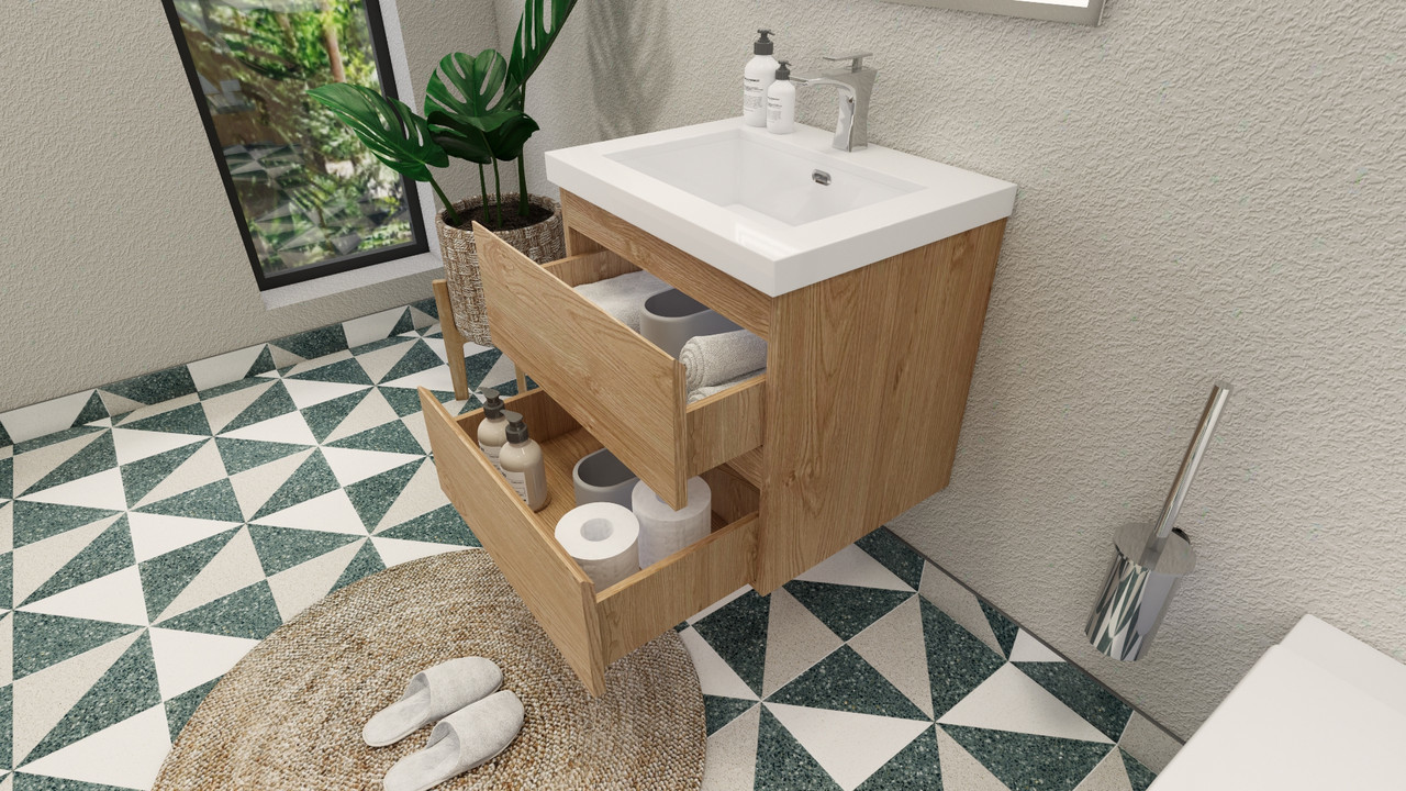 Bohemia 24" Wall Mounted Vanity with Reinforced Acrylic Sink