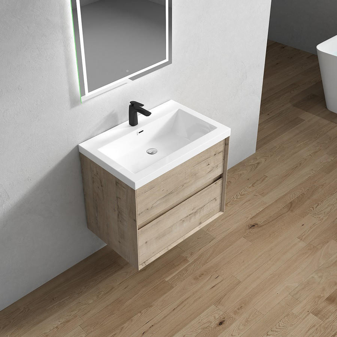 Kingdee 30'' Floating Bathroom Vanity With Acrylic Sink Top - Moreno Bath