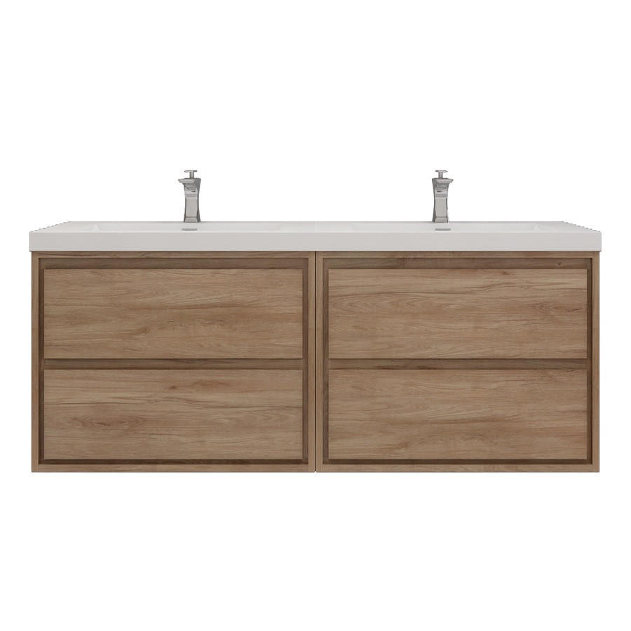 Sage 60" Modern Floating Double Bathroom Vanity with Double Sink Top (60DD) (MOM860DD) | 60 Inch ...