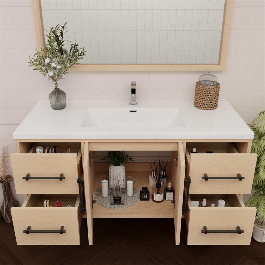 Victoria 48" Floating Bathroom Vanity with Reinforced Acrylic Sink in ...