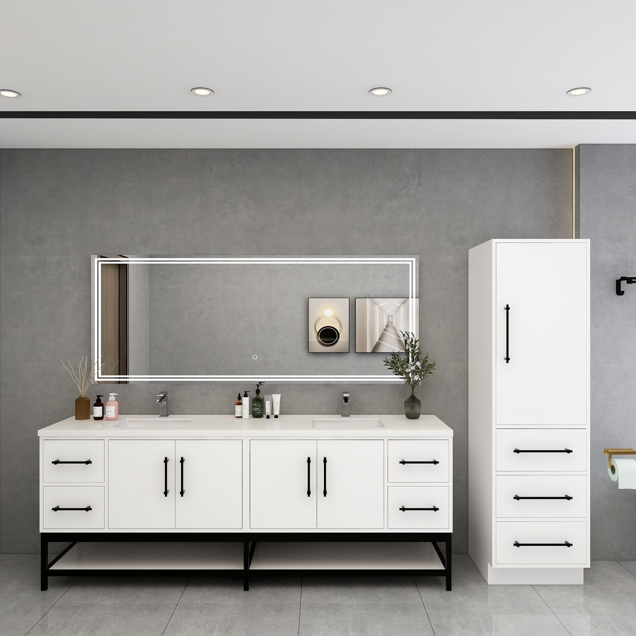Victoria Solid Wood Freestanding Open Shelf Bathroom Vanity in Oak 24 ...