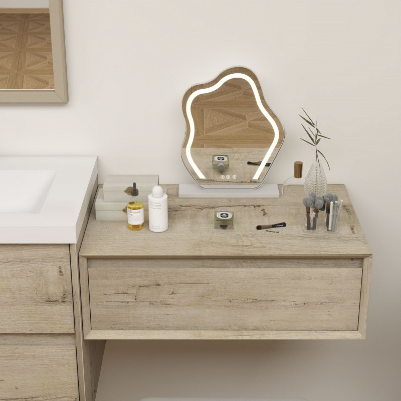 Kingdee 60" Floating Bathroom Vanity & Makeup Table Set
