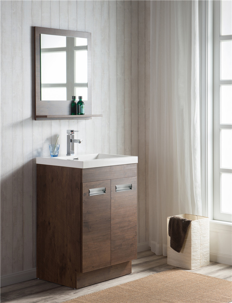 Lake 30" Freestanding Modern Vanity with Chrome Stainless Steel Frame ...