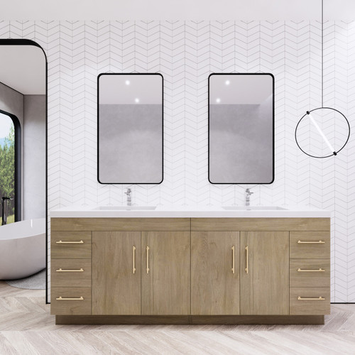  ELSA 84" FREESTANDING VANITY WITH DOUBLE REINFORCED ACRYLIC SINK 