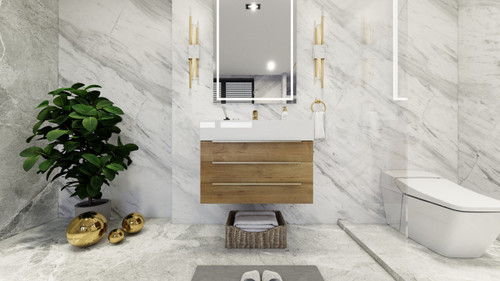  Bethany 30'' Wall Mounted Vanity with Reinforced Acrylic Sink 