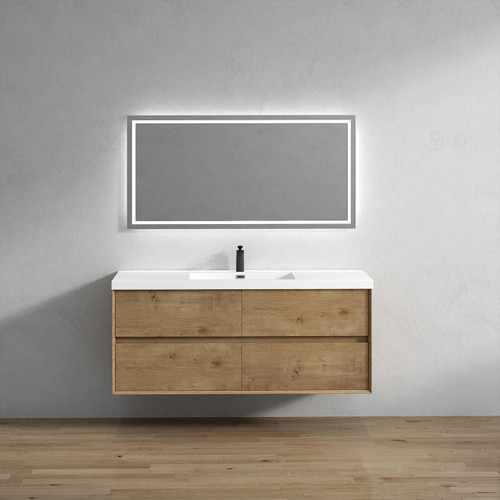  Kingdee 60'' Wall Mounted Single Sink  Vanity With Acrylic top 