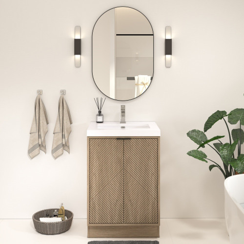  Mason 24" Fluted Freestanding Bathroom Vanity with Sink Top 