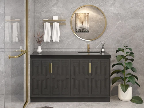 BELLA Bella 60" Freestanding Bathroom Vanity with Single Sink Top | Right Side Sink 