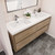 Sage 60" Double Sink Wall Mounted Modern Vanity in White Oak  Sage 60" Double Sink Wall Mounted Modern Vanity in White Oak