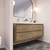 Sage 60" Double Sink Wall Mounted Modern Vanity in White Oak  Sage 60" Double Sink Wall Mounted Modern Vanity in White Oak