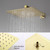 Moreno 10" Shower Head In Brushed Gold and  Hand Held Two Valve Set   Moreno 10" Shower Head In Brushed Gold and  Hand Held Two Valve Set