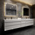 MAX16 MAX 104"D Wall Mounted Bath Vanity with 16 Acrylic Sink W/Small Side Cabinet 