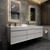 MAX16 MAX 92"D Wall Mounted Bath Vanity with 16 Acrylic Sink W/Small Side Cabinet  MAX16 MAX 92"D Wall Mounted Bath Vanity with 16 Acrylic Sink W/Small Side Cabinet