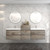 BOW 80" WALL MOUNTED BATH VANITY WITH REINFORCED ACRYLIC SINK W/SMALL SIDE CABINET   BOW 80" WALL MOUNTED BATH VANITY WITH REINFORCED ACRYLIC SINK W/SMALL SIDE CABINET