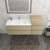 BOW 62" WALL MOUNTED BATH VANITY WITH REINFORCED ACRYLIC SINK W/SMALL SIDE CABINET   BOW 62" WALL MOUNTED BATH VANITY WITH REINFORCED ACRYLIC SINK W/SMALL SIDE CABINET