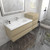 BOW 62" WALL MOUNTED BATH VANITY WITH REINFORCED ACRYLIC SINK W/SMALL SIDE CABINET   BOW 62" WALL MOUNTED BATH VANITY WITH REINFORCED ACRYLIC SINK W/SMALL SIDE CABINET