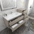 BOW 62" WALL MOUNTED BATH VANITY WITH REINFORCED ACRYLIC SINK W/SMALL SIDE CABINET   BOW 62" WALL MOUNTED BATH VANITY WITH REINFORCED ACRYLIC SINK W/SMALL SIDE CABINET