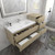 BOW 62" WALL MOUNTED BATH VANITY WITH REINFORCED ACRYLIC SINK W/SMALL SIDE CABINET   BOW 62" WALL MOUNTED BATH VANITY WITH REINFORCED ACRYLIC SINK W/SMALL SIDE CABINET