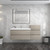 BOW 62" WALL MOUNTED BATH VANITY WITH REINFORCED ACRYLIC SINK W/SMALL SIDE CABINET   BOW 62" WALL MOUNTED BATH VANITY WITH REINFORCED ACRYLIC SINK W/SMALL SIDE CABINET
