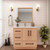 Victoria 36" Solid Wood Freestanding Bathroom Vanity Left Side Drawers with Reinforced Acrylic Sink in Oak   Victoria 36" Solid Wood Freestanding Bathroom Vanity Left Side Drawers with Reinforced Acrylic Sink in Oak
