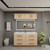 Victoria 60" Solid Wood Freestanding Double Vanity with Reinforced Acrylic Double Sink in Oak   Victoria 60" Solid Wood Freestanding Double Vanity with Reinforced Acrylic Double Sink in Oak