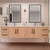  Victoria 84" Solid Wood Floating Bathroom Vanity with Reinforced Acrylic Double Sink in Oak 