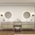 Kingdee 126" Floating Vanity & Makeup Table Set (48+30+48)   Kingdee 126" Floating Vanity & Makeup Table Set (48+30+48)
