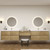 Kingdee 126" Floating Vanity & Makeup Table Set (48+30+48)   Kingdee 126" Floating Vanity & Makeup Table Set (48+30+48)