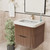 Celine 24" Fluted Floating Bathroom Vanity with Acrylic Sink   Celine 24" Fluted Floating Bathroom Vanity with Acrylic Sink