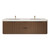  Celine 72" Fluted Floating Bathroom Vanity with Reinforced Acrylic Double Sink in Chestnut Brown