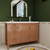  NCS 48" Louvered Freestanding Bathroom Vanity with White Acrylic Sink Top in Teak Oak V5