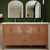  NCS 60" Louvered Freestanding Bathroom Vanity with Acrylic Double Sink in Teak Oak, White Sink
