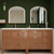  NCS 72" Louvered Freestanding Bathroom Vanity with Acrylic Double Sink in Teak Oak, White Sink V2