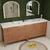  NCS 84" Louvered Freestanding Bathroom Vanity with Acrylic Double Sink in Teak Oak