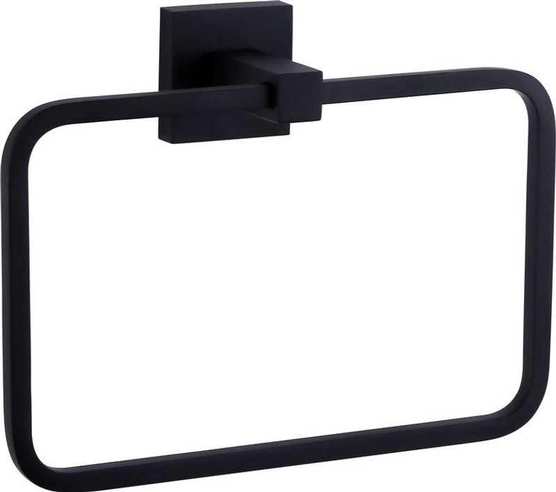  Moreno 8" Square Towel Ring in Matte Black 