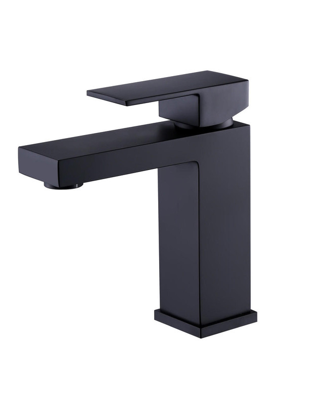  Moreno Bath Matte Black Angular Modern Single Lever Faucet in Mat Black | 251101MB 