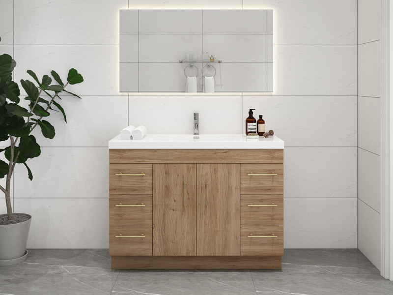 ELSA 48" FREESTANDING VANITY WITH REINFORCED ACRYLIC SINK   ELSA 48" FREESTANDING VANITY WITH REINFORCED ACRYLIC SINK