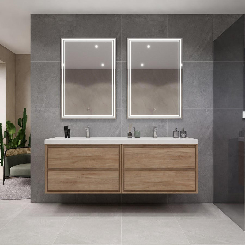 Sage SAGE 72" DOUBLE SINK WALL MOUNTED MODERN VANITY (72DD)  Sage SAGE 72" DOUBLE SINK WALL MOUNTED MODERN VANITY (72DD)