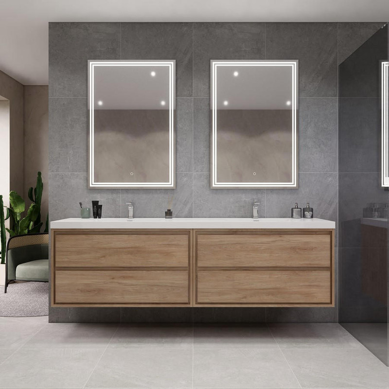 Sage SAGE 84" DOUBLE SINK WALL MOUNTED MODERN VANITY (84DD)  Sage SAGE 84" DOUBLE SINK WALL MOUNTED MODERN VANITY (84DD)