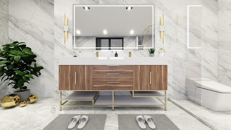 Bethany BETHANY 72'' FREESTANDING VANITY WITH DOUBLE FAUCET HOLES REINFORCED ACRYLIC SINK  Bethany BETHANY 72'' FREESTANDING VANITY WITH DOUBLE FAUCET HOLES REINFORCED ACRYLIC SINK