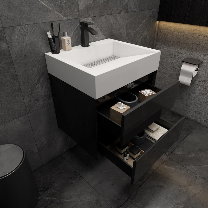 MAX 68 Floating Bathroom Vanity with FLX16 Acrylic Sink & Small