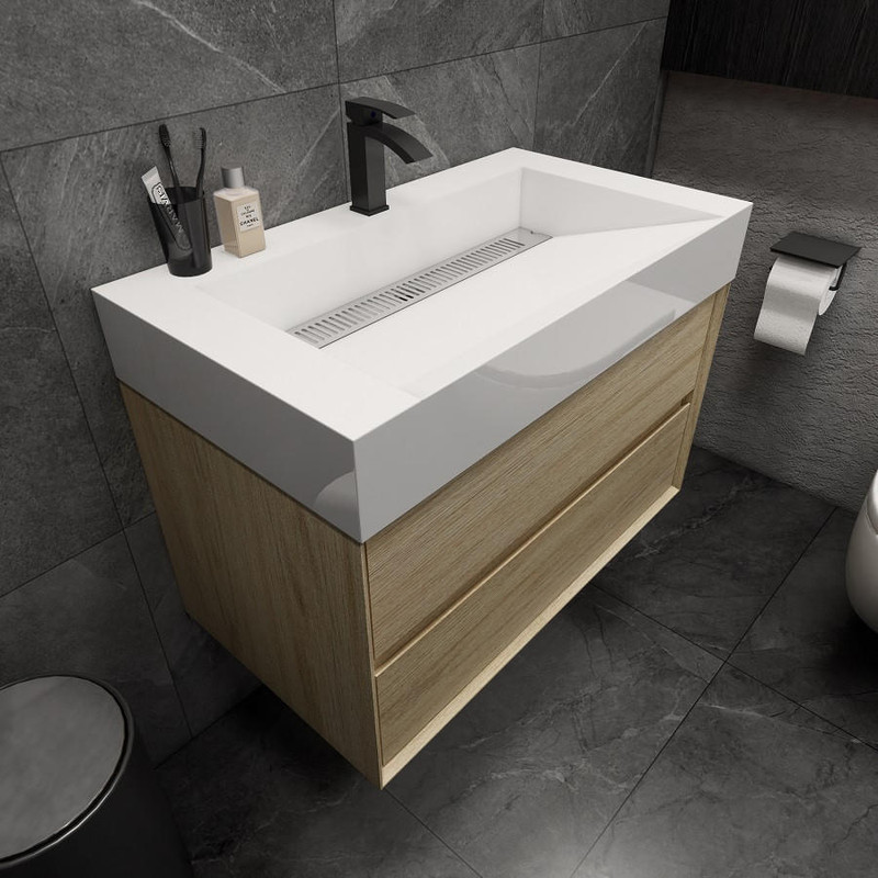 MAX 56 Floating Bathroom Vanity with FLX16 Acrylic Sink & Small