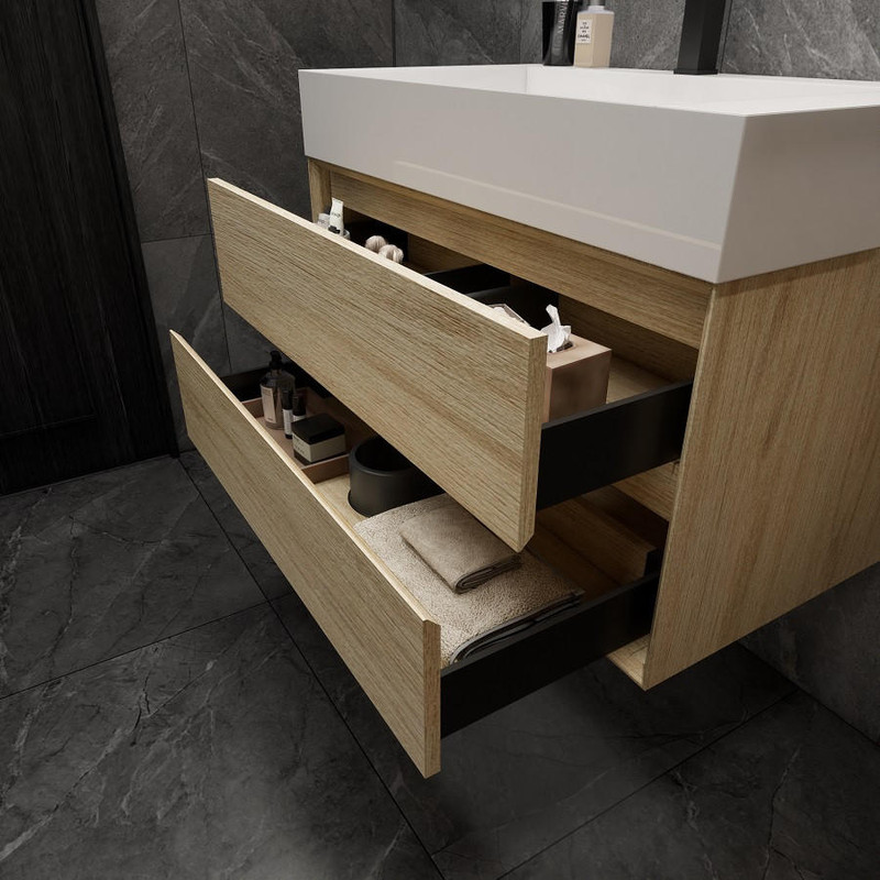 MAX 92 Floating Bathroom Vanity with FLX16 Acrylic Sink W/Small Side  Cabinet (MAX16-7220)